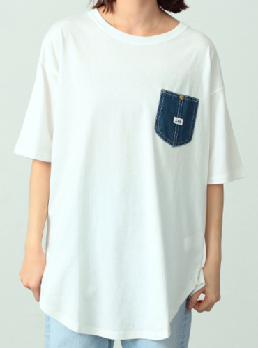 [8mart recently received product] 【GW SALE】ラウンドヘム デニムポケット 半袖Tシャツ
